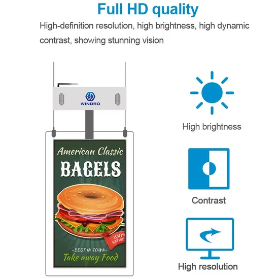 Double Sided White Black Wall Mounted LCD Display Advertising Player Android Windows 43