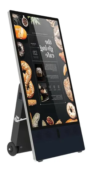 Waterproof IP65 55inch Portable LCD Display Rechargeable Mobile Poster Capacitive Touch Screen 