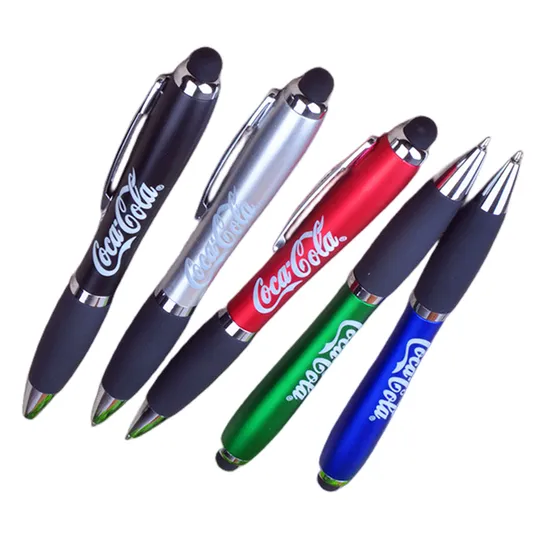 Promotion Gifts Custom Logo LED Pen Light up Pen Soft Touch Screen Ball Point Pen Logo with Light 