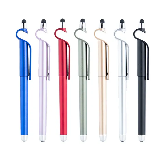Wholesale Stationery Advertisement Pen 3 in 1 Stylists Gel Pens with Stylus Tip for Touch Screens Compatible with Phone and Tablets as Phone Holders 
