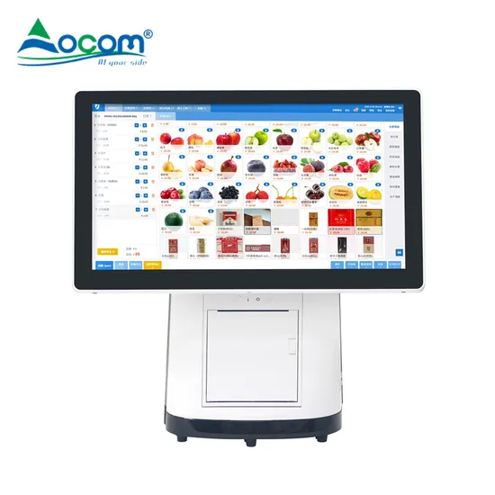 15.6 Inch Whole White/Whole Black Machine Body All in One Touch Screen POS System with Printer/Scanner/Msr for Option 