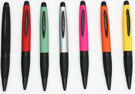 Aluminum Ball Pen Soft Touch Screen Good Writing Custom Logo Metal Ballpoint Pen with Stylus Touch Screen for Phone Laptop 