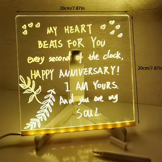 LED Message Board with 7 Color Pens Acrylic Glow